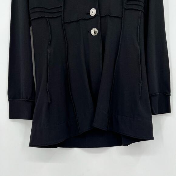 🆕 NWT Nic+Zoe Three Button Seamed Riding Jacket Blazer Petite Black Onyx PP - Picture 11 of 15